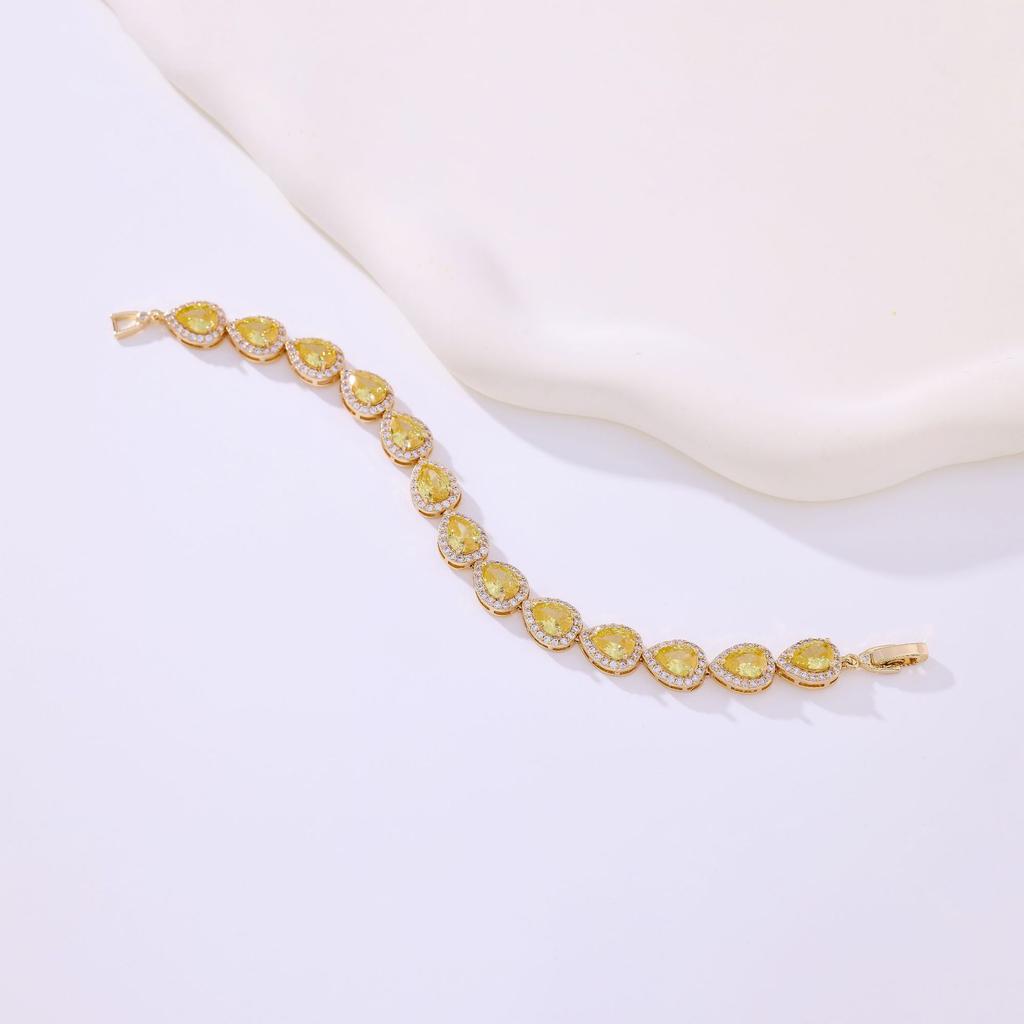 2026 European and American Style Zircon Bracelet, Women's Crystal Colorful Design, Rose Gold Texture Fashion Bracelet Accessories
