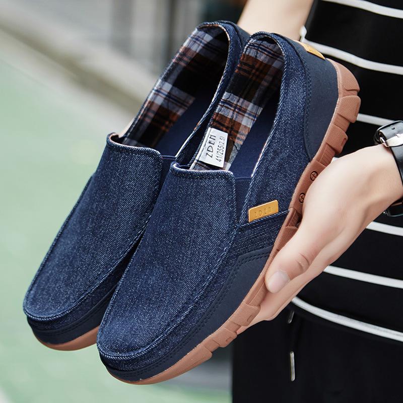 Summer Men's Korean Style Canvas Loafers: Trendy, Washable, Versatile Casual Shoes in Plus Sizes 47-48.