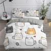 Cartoon Bedding Set Cute Cats Printed 3D Duvet Cover Set Twin Full Queen King Double Size Pillowcase Bedclothes 2/3pcs for Kids