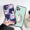 LO22 Cartoon Unicorn Soft Shell Phone Case for iPhone SE X XS XR 11 16E 17 Pro Max Air 8 7 6 6s Plus
