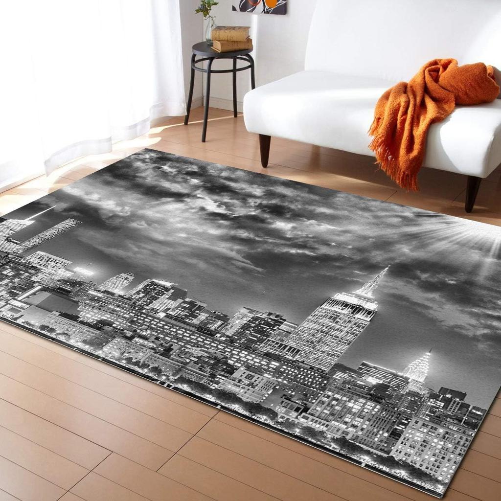 New York City Bereichsteppich, Straßenansicht Teppich Weiche Heim Eingangsfußmatte Rutschfeste Bodenmatte Für Schlafzimmer Wohnzimmer Balkon Dekor