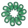 10 PCS Golf Club Head Covers Four Leaf Clover Pattern PU Waterproof Delicate Golf Iron Covers Set