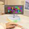 RGB Night Light Base Day and Night Mode Display Time Week With 2 Alarm Wireless Charge Clock for External Cellphone