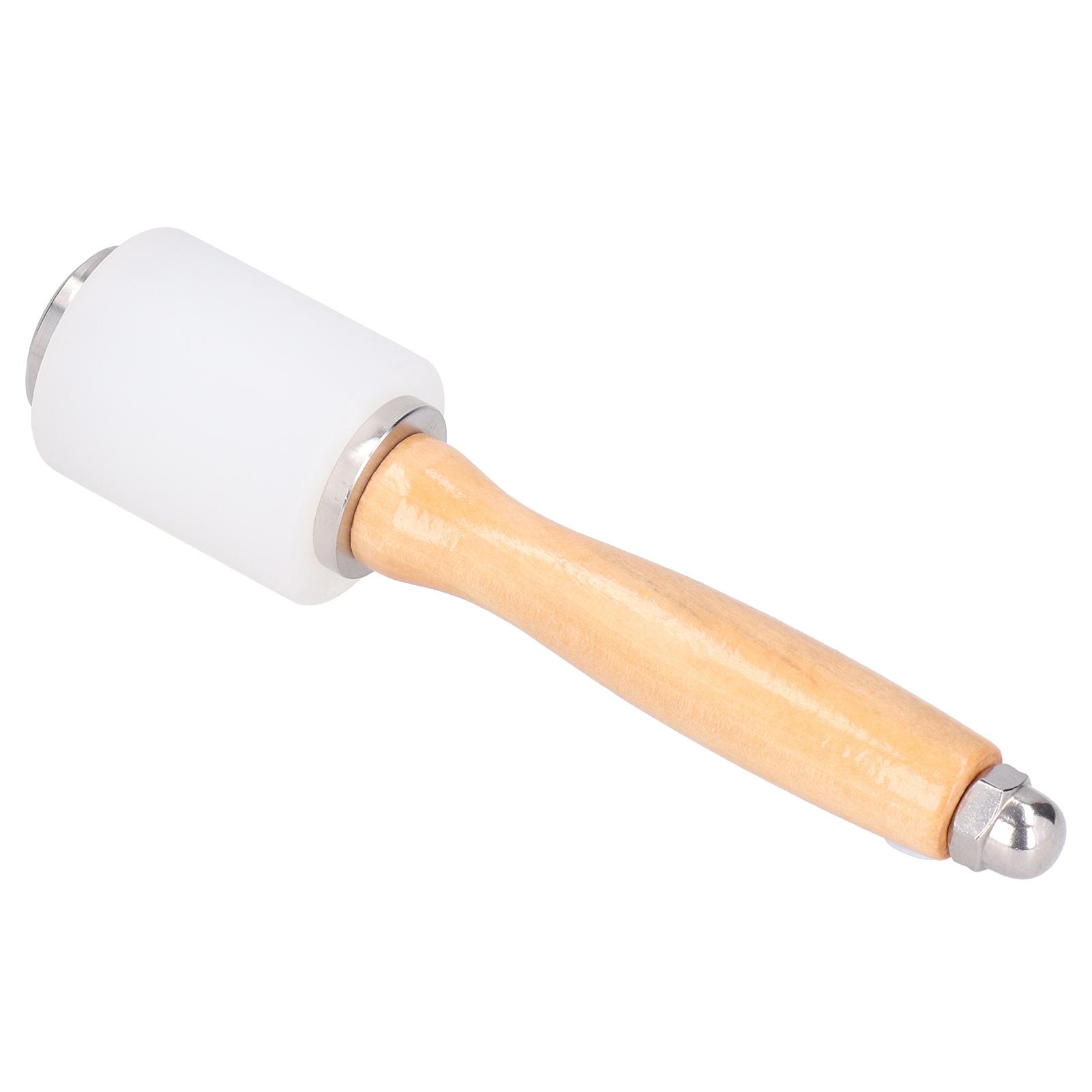 Leather Carving Hammer Nylon DIY Hand Made Leathercraft Mallet Wooden Handle Stamping Tool(Primary Color Handle Single