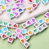 Jewelry Making 50PCS 7mm Pendant Wholesale Accessories Heart Square Acrylic Loose Beads Necklace Bracelet DIY for