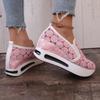 Fashion Fashion Embroidered Platform Sneakers for Women 2025 Summer Breathable Mesh Sports Shoes Woman Thick Sole Slip On Casual Shoes