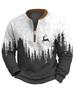 Men's Christmas Reindeer Elk Forest Print Hoodie - 2025 Autumn Collection