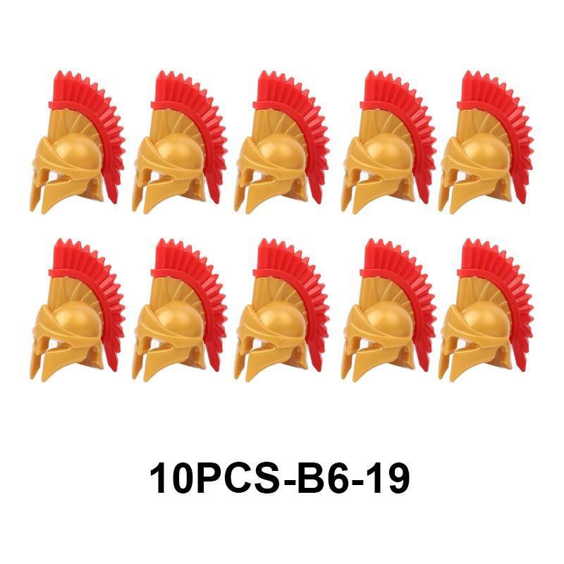 Mittelalterliche Militärburg Ritter Rüstung Bausteine Schulterpanzer Rüstungszubehör Roter Löwe Schwarzer Adler Waffensteine Spielzeug