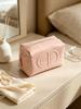 Dior Astuccio per Trucco in Pelle PU Rosa Lucido, Borsa Portatile da Viaggio per Conservare Cosmetici, Rossetti, Chiavi, Auricolari