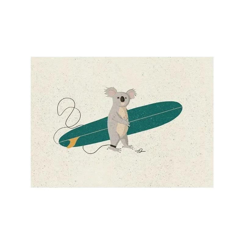 Funny Surfing Animal Retro Posters Canvas Painting Sloth Bear Panda Wall Art Picture for Modern Child Room Home Decor Art Gift