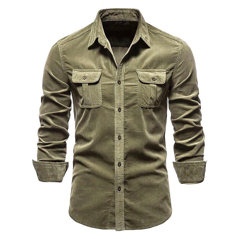 

Мужская японская вельветовая рубашка Slim Fit с длинным рукавом в стиле casual M