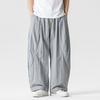 Wide Leg Pants Men's Summer Light Thin Solid Straight Casual Trousers Elastic Waist Harun Pant Loose Oversize Streetwear