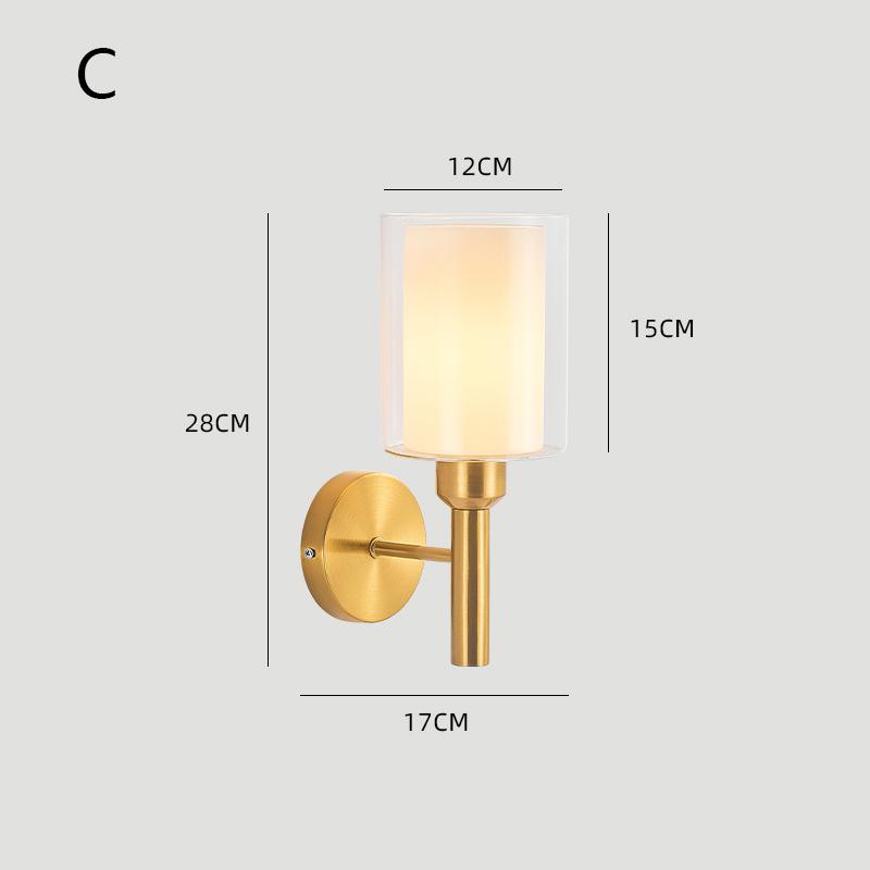 Modern Minimalist Bedside Wall Lamp Nordic Creative Corridor Aisle Glass Led Wall Lights Indoor Living Room E27 AC 110V 220V