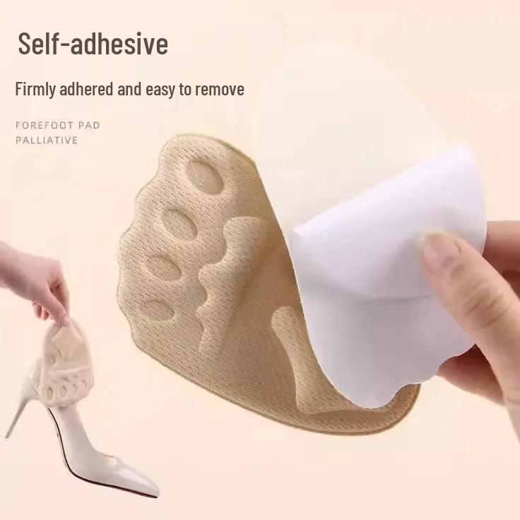 Women's Non-Slip Self-Adhesive Forefoot Pads for High Heels - Cushioned Half Insole