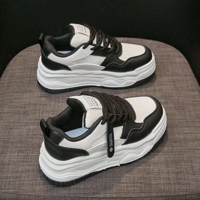 White Hight Increasing Board Shoes All-Matching Casual Sports All-Matching Dad Shoes Women's Spring Thick-Soled White Shoes for Students