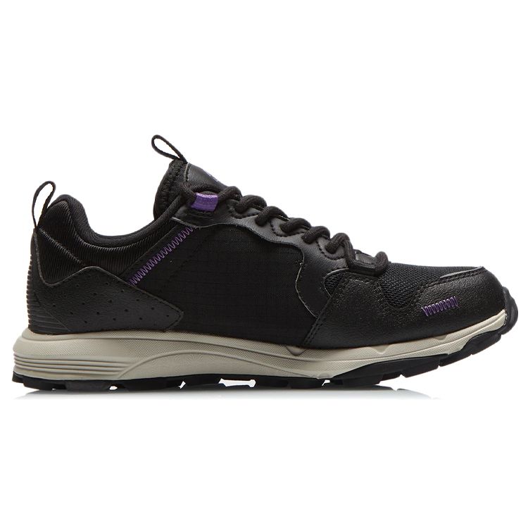 Li Ning Outdoor Comfortable Reflective Low Top Running Shoes Women sneaker Black Gray ARDR008-4