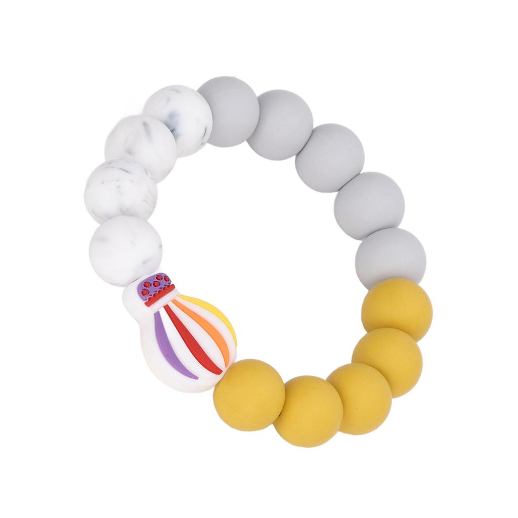 Baby Teething Bracelet Loose Silicone Round Handcrafted Infant Bracelet Teether Toys for Nursery