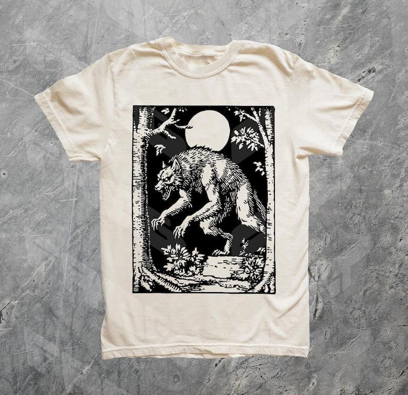 90s Vintage Werewolf Graphic Shirt Retro Creepy 90s T Shirt Full Size S3XL Unisex T-Shirt XXXXL