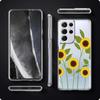 Vintage Sunflower Lavender Leaves Flower Phone Case For Samsung Galaxy S23 S22 Ultra S20 S21 FE 5G S10 S10E S9 S8 Plus 4G Cover