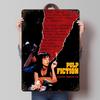 Pulp Fiction Film Art Plakát Vlastní Nástěnné Umění Vintage Kovové Značky Retro Plechová Tabule pro Pánskou Jeskyni Dekorace Místnost Stůl Dekor
