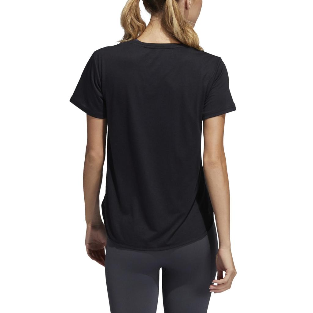 Adidas T Shirts Women's Black Crew Neck Moderate Straight Fit GQ9417