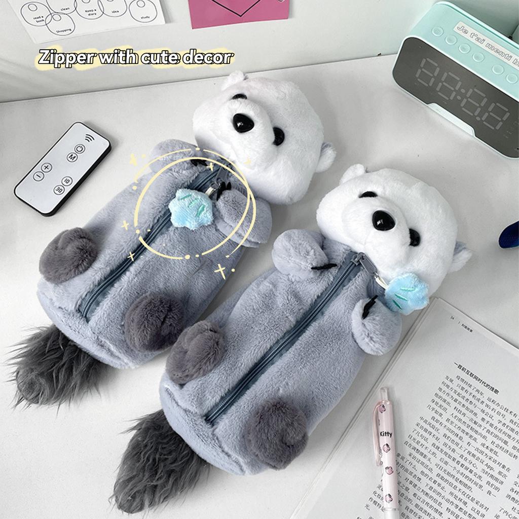 Cute Cartoon Animals Large Capacity Pen Bag Creative Pencil Case Students Gift Storage Bag Multifunctional Stationery Organizer