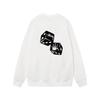 Unisex Oversized Cotton Crewneck Sweatshirt With Letter Dice Print Fall Youth Streetwear
