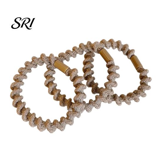 Soft Elastic Hair Rope 3Pcs Women Ties Thread Texture High Elasticity Bands No Scalp Irritation Ponytail Holder Versatile Accessories Band