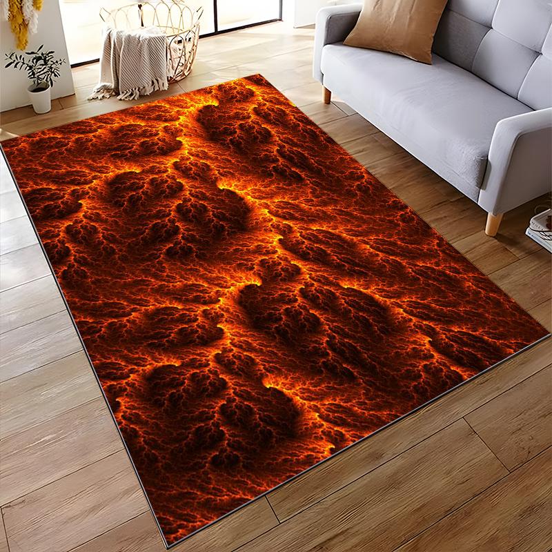 Fiery Lava-style Rug To Add Warmth and Energy To Your Space Suitable for Use As an Anti-slip Game Mat for Living Room and Bedroom Sofas