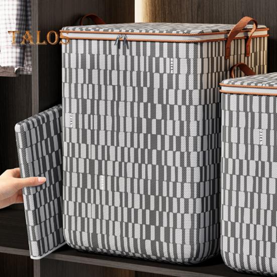 2Pcs Heavy Duty Clothing Storage Bags with Reinforced Handles Large Capacity Double Zipper Quilts Toys Organizer Laundry Baskets