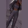 Spring Polyester Casual Suit Set With Pockets For Womens Office Wear