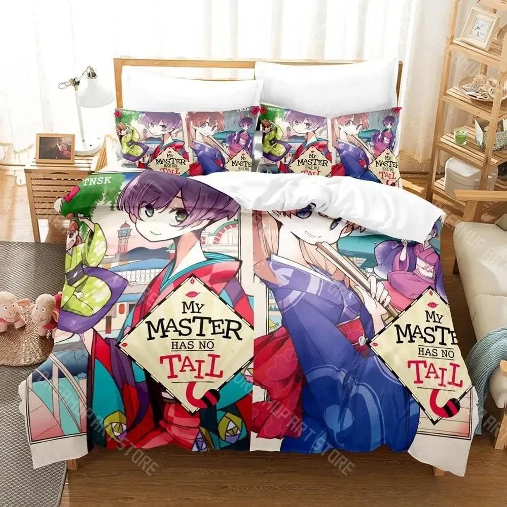 3D Print My Master Has No Tail Anime Bedding Set Single Twin Full Queen King Size Bed Set Adult Kid Bedroom Duvet Cover Sets