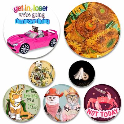 32/44/58mm Αστεία Καρφίτσες Μπροσούρα για Σακίδιο Ρούχα Στρογγυλή Καρφίτσα από Επισμαλτωμένο Κασσίτερο Προσαρμοσμένη Γουρούνι Αγάπη Χιονάνθρωπος Λύκος Κουμπί Τέχνης Κοσμήματα Δώρα