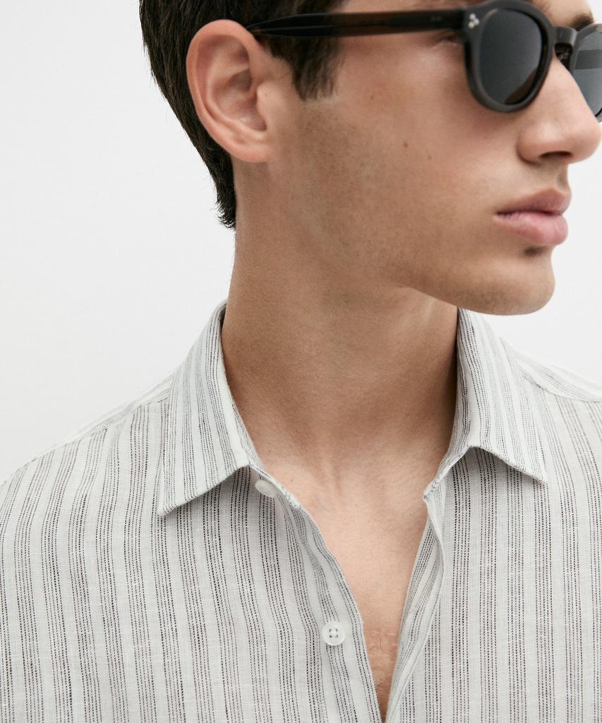 Masimodutti 100% Linen Regular Fit Striped Shirt