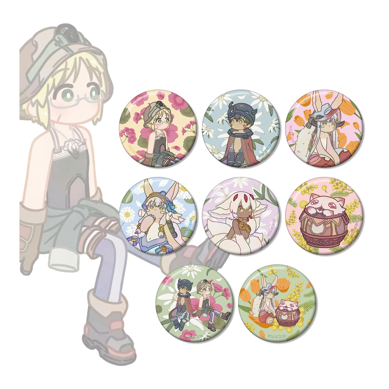 

Made in Abyss: Golden Land of the Fiery Sun Trading Botania Badges, Box of 8