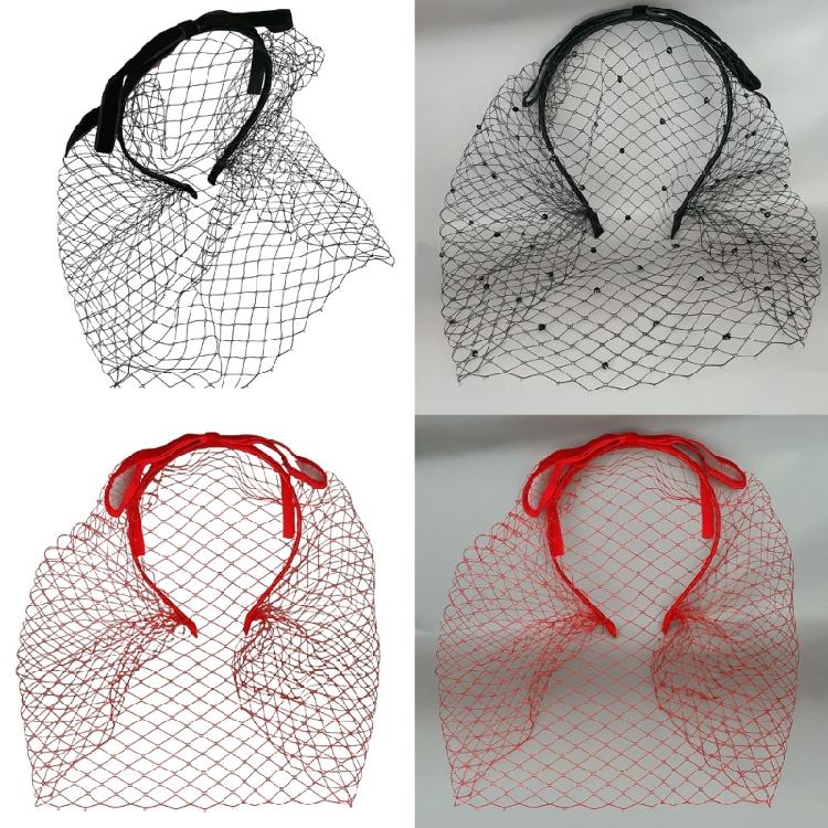 Popular Flapper Veil Hairband Mesh Fascinator Headband for Women Hair Styling Accessories for Theme Event Cosplay Props