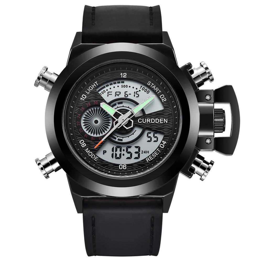 New Men's Multifunctional Dual Display Sport Watch with Stainless Steel Strap