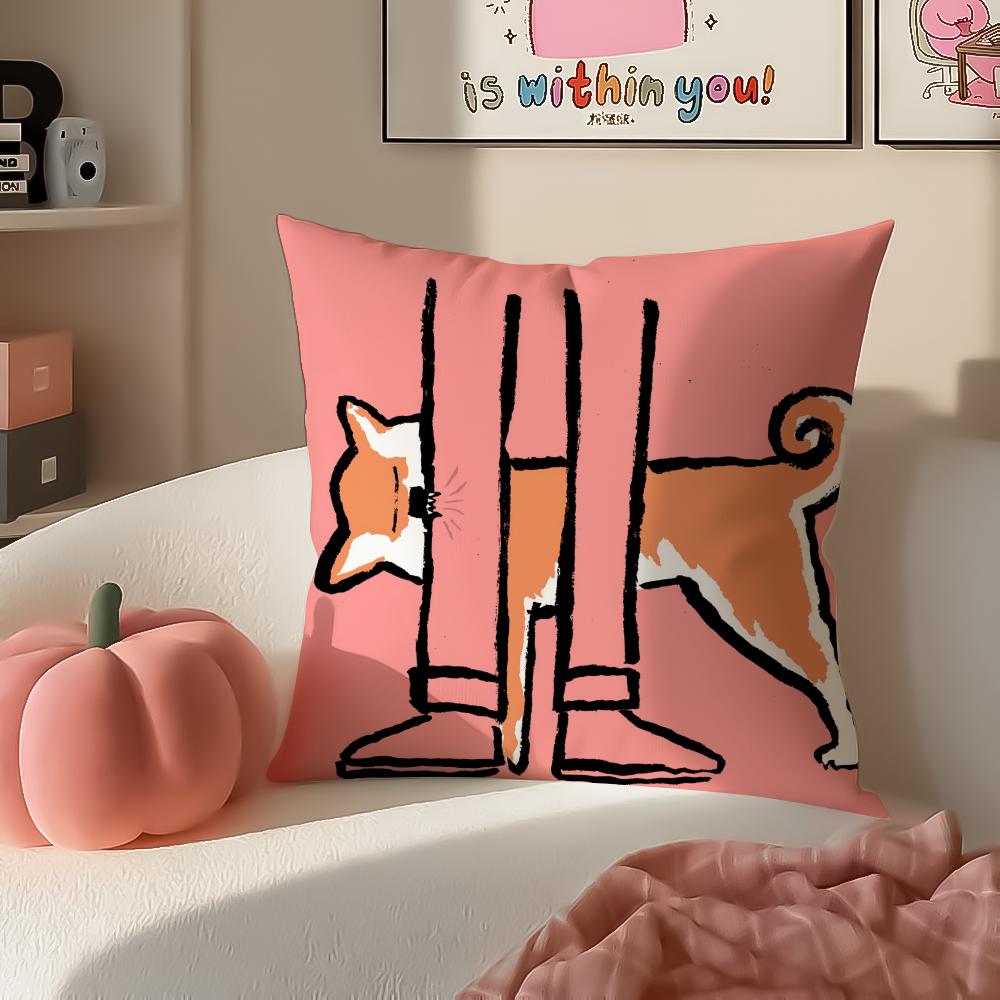 Fashion Art JJeanJullien Cushion Cover Pillowcase Short Plush Invisible Zipper Room Sofa Cushion Cover