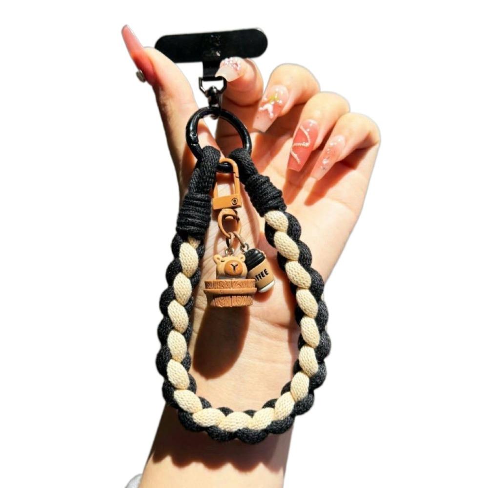 

Detachable Capybara Phone Pendant Short Capybara Dolls Keychain Capybara Keyring Hanging Ornaments чёрный