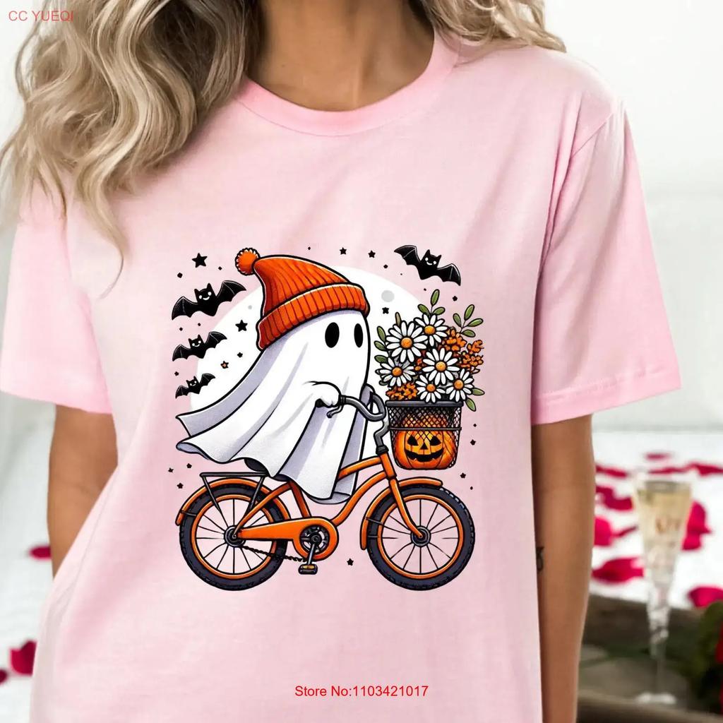 Halloween GhosT T Shirt Cute Spooky Season Fall Autumn vintage Washed Slightly fashion Soft designer clothes