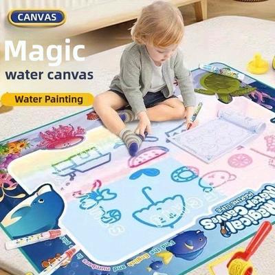 Magic Water Drawing Mat Reusable Doodle Painting Board with Pens Montessori Educational Toys for Kids Halloween Christmas Gift