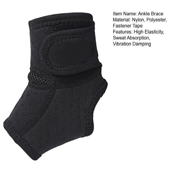1Pc Ankle Brace Sweat Absorption Adjustable Anti-slip Polyester Running Elastic Compression Ankle Sleeve Sports Accessory