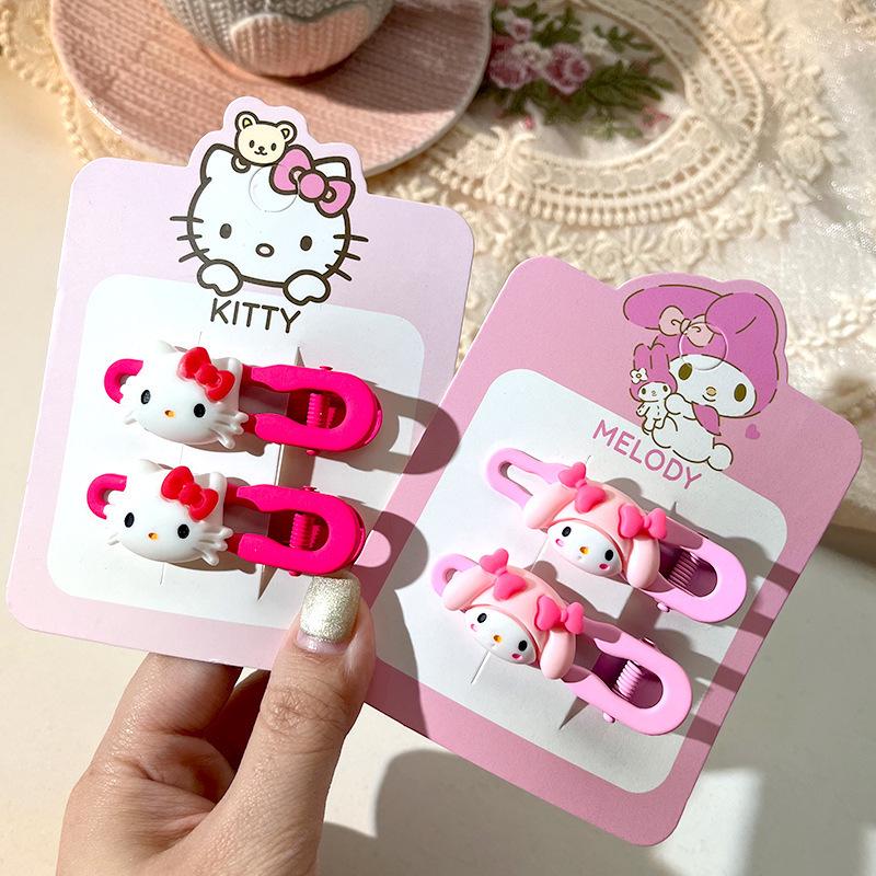 Sweet Cartoon Sanrio Heart Hair Clips - Super Cute & Versatile Hairpins for Baby and Girl's Bangs