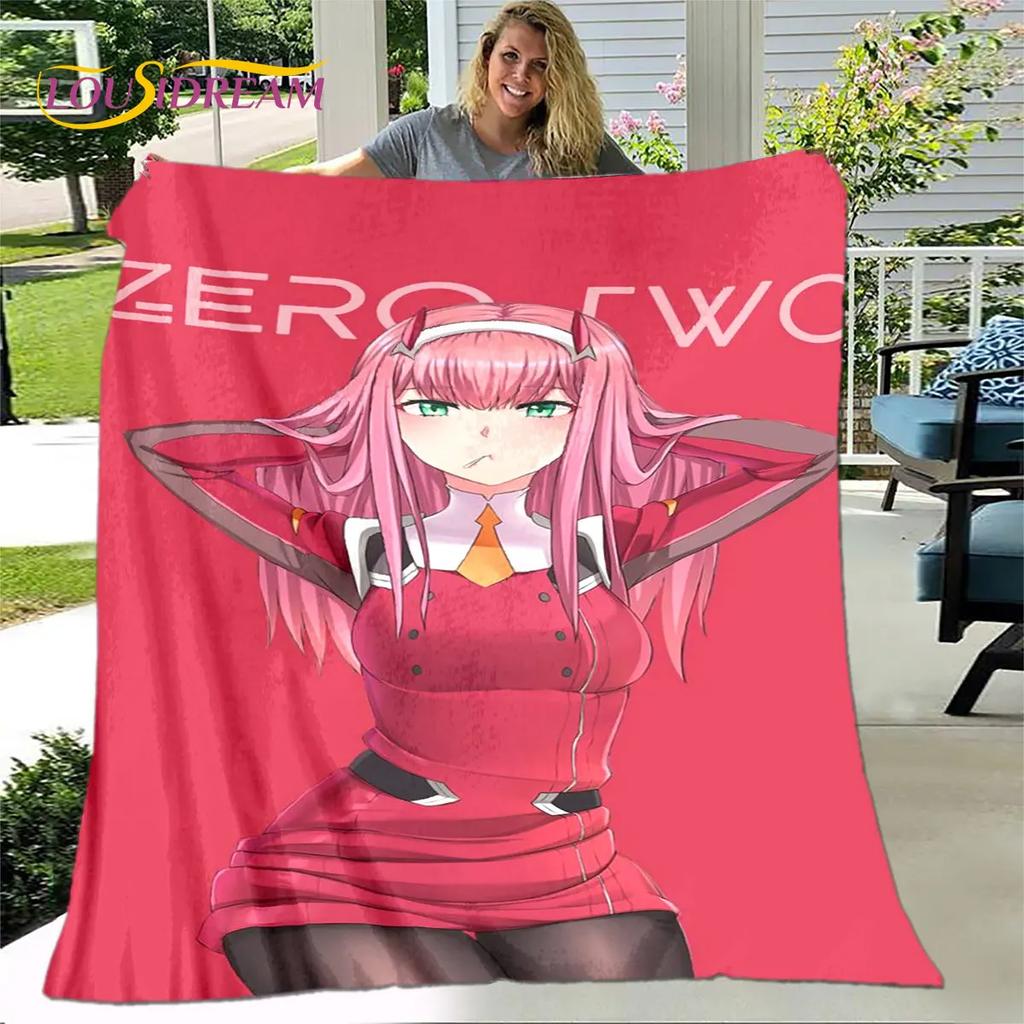 Zero Two DARLING In The FRANXX  Soft Plush Blanket,Flannel Blanket Throw Blanket for Living Room Bedroom Bed Sofa Picnic Cover