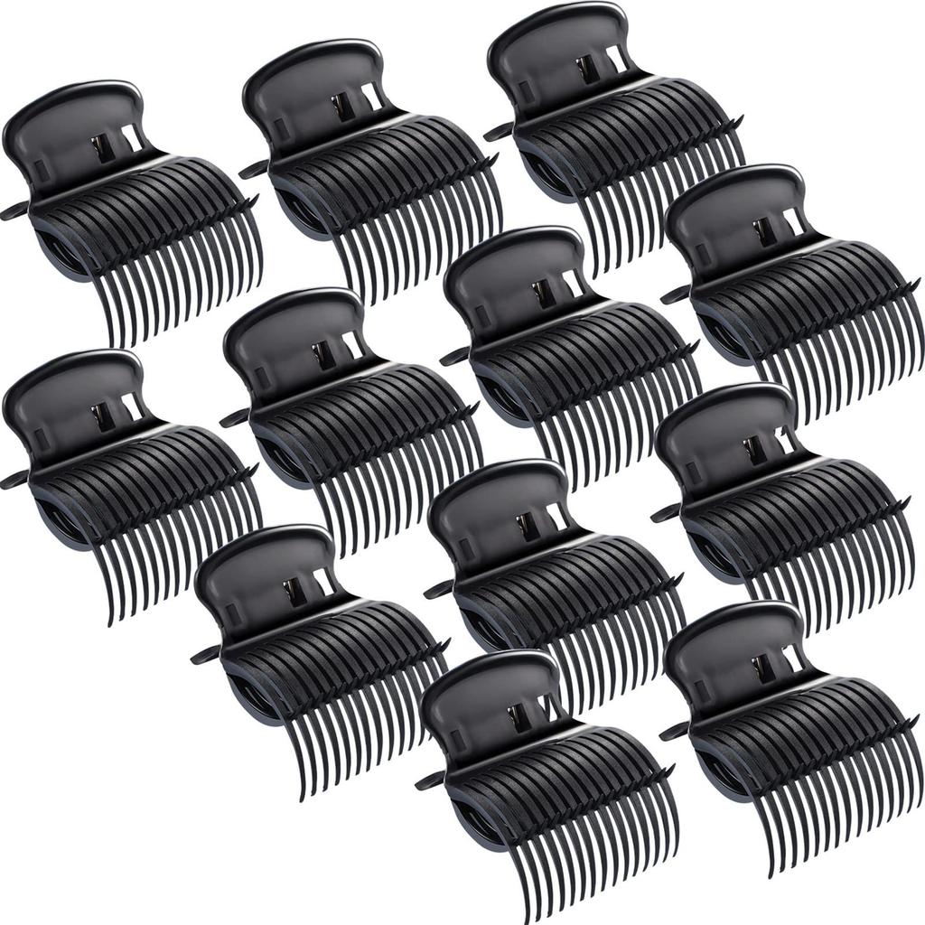 12Pcs Professional Hair Rollers Hot Roller Clips Hair Curler Claw Clips Replacement for Women Girls Hair Section Styling