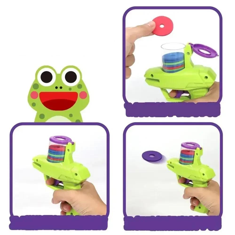 Non-Toxic Mini Carrot Flying Disc Launcher Toy Gun Eva Battle Outdoor Multi Person Sports Soft Bullet Gun Safety Carrot Flying Saucer Gun