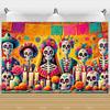 Fotografické pozadí Den mrtvých Lebka Aksamitnice Mexická Fiesta Día De Los Muertos Dekorace Potřeby na párty Foto studio Rekvizity