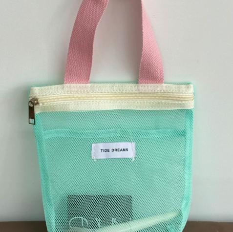Handheld Mesh Toiletry Bag, Transparent Storage Bag, Portable Makeup Bag, Large Capacity Storage Bag, Underwear Organizing Bag