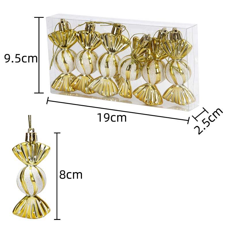 6pcs/box Candy Crutch Icicle Christmas Tree DIY Ornaments New Year Xmas Gifts Christmas Ball Decoration for Home Navidad