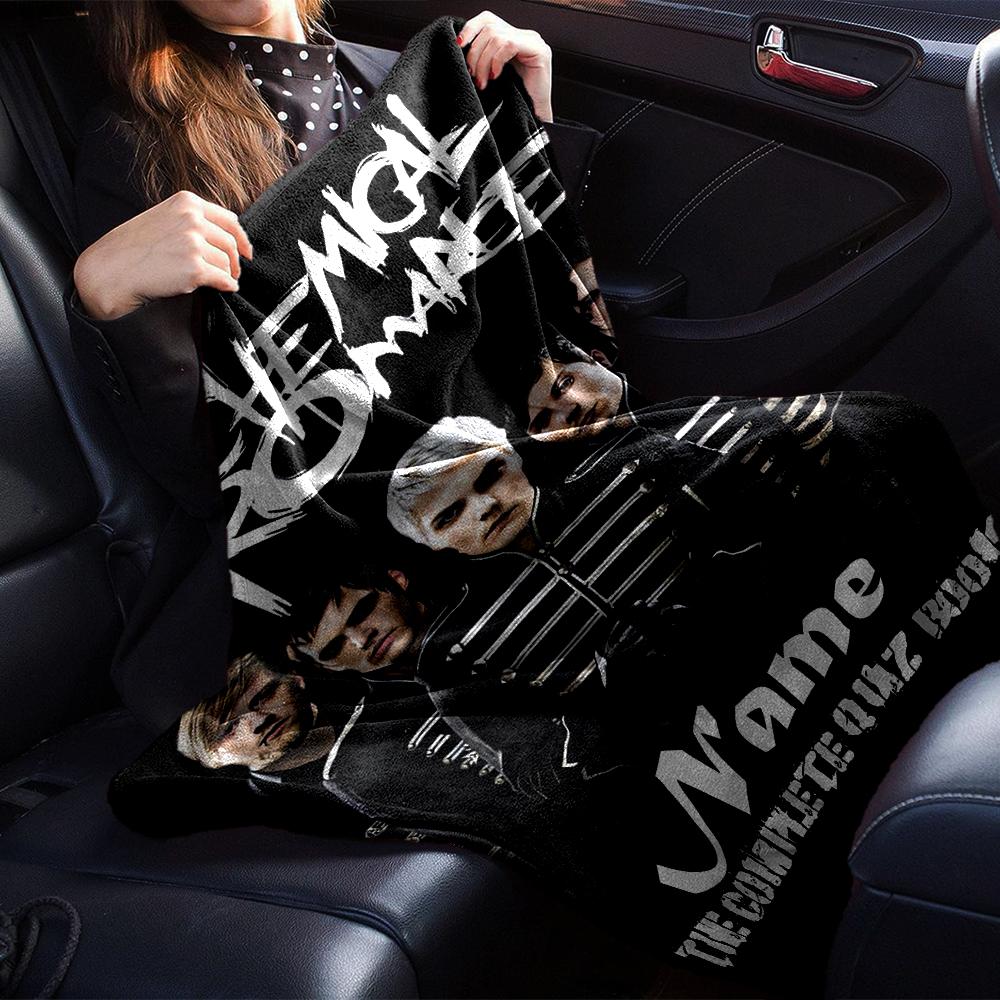 Custom Name My Chemical Romance Theme Printed Blanket - Perfect for Couch, Bed, Travel & Outdoor Use | Machine Washable, Cozy & Durable.